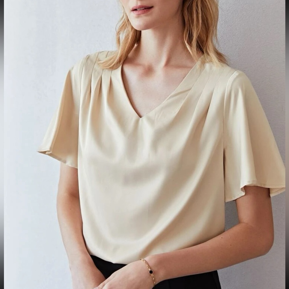 Champagne silky blouse